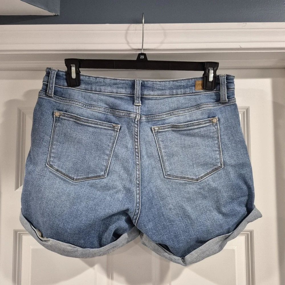 Judy Blue Shorts Womens XL Denim Jean Mid Rise Cuffed‎ Stretch Distressed Summer